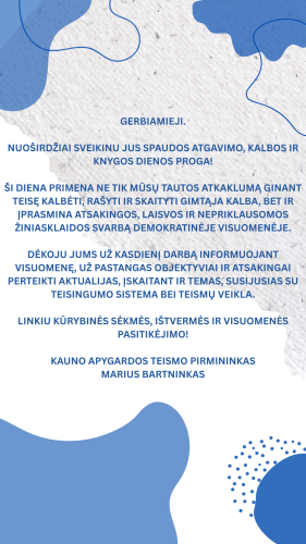 Šiandien švenčiame Spaudos atgavimo, kalbos ir knygos dieną!